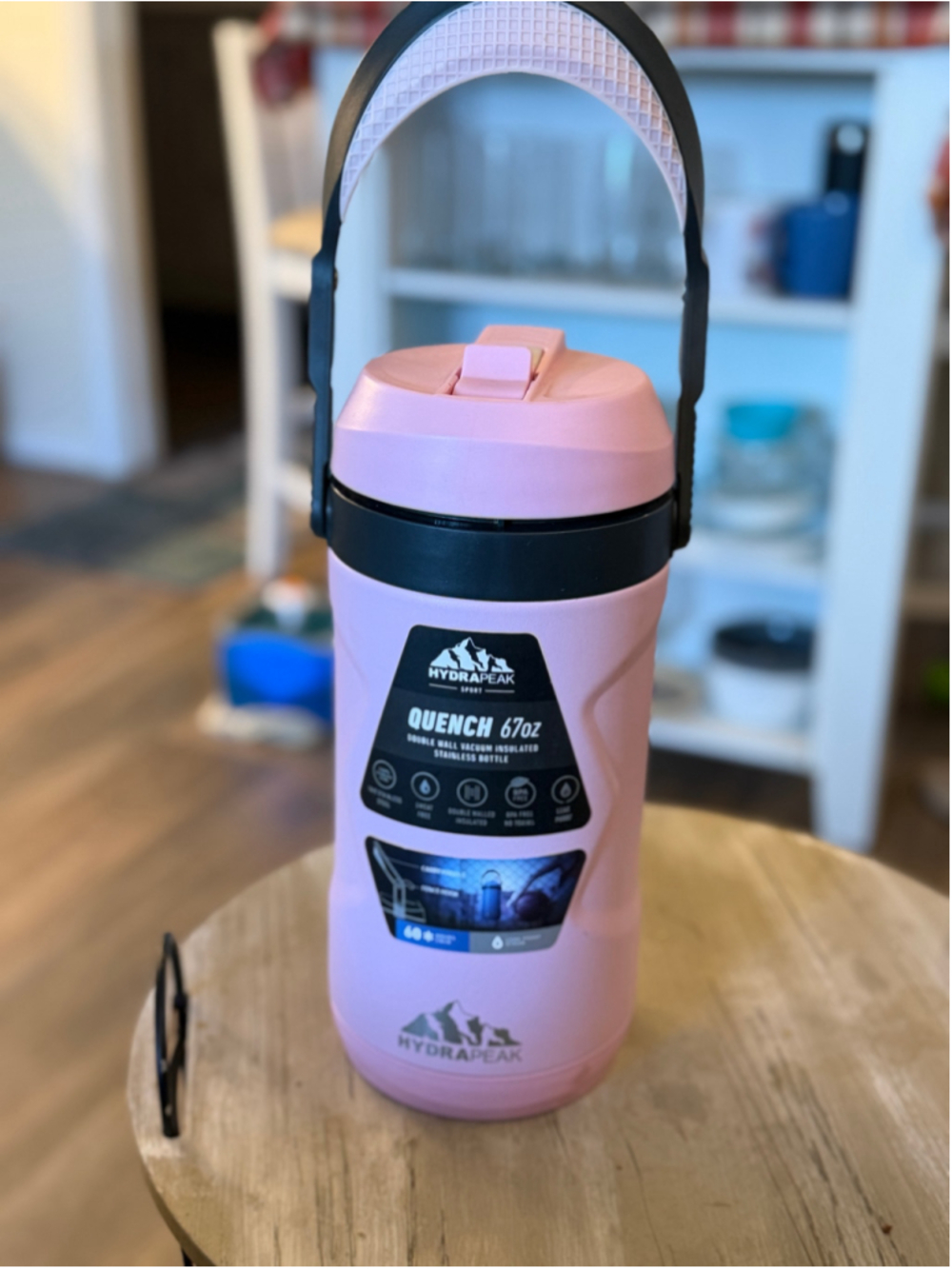 Hydrapeak Quench 67oz Insulated Water Bottle in Pink and Black